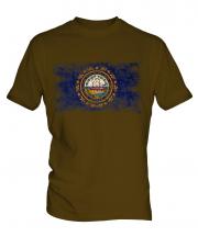New Hampshire State Distressed Flag Mens T-Shirt