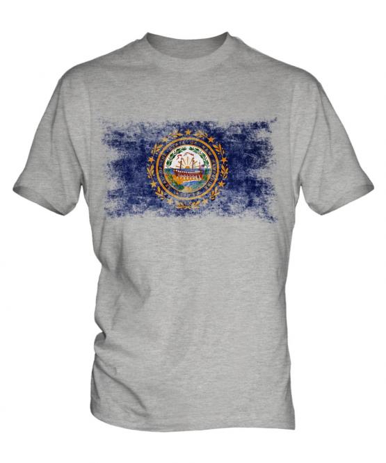New Hampshire State Distressed Flag Mens T-Shirt