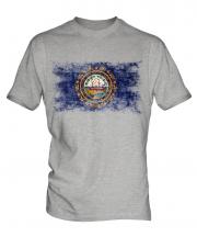 New Hampshire State Distressed Flag Mens T-Shirt