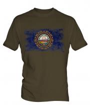 New Hampshire State Distressed Flag Mens T-Shirt