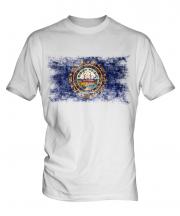 New Hampshire State Distressed Flag Mens T-Shirt