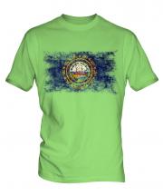 New Hampshire State Distressed Flag Mens T-Shirt