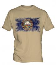 New Hampshire State Distressed Flag Mens T-Shirt