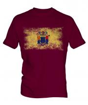 New Jersey State Distressed Flag Mens T-Shirt