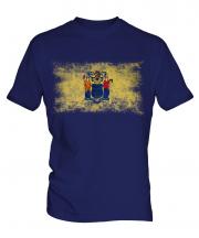 New Jersey State Distressed Flag Mens T-Shirt