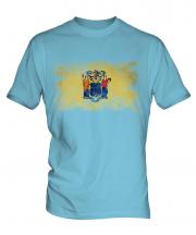 New Jersey State Distressed Flag Mens T-Shirt