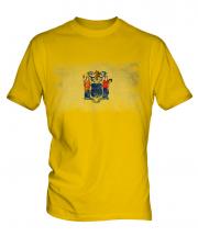 New Jersey State Distressed Flag Mens T-Shirt