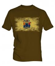 New Jersey State Distressed Flag Mens T-Shirt
