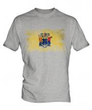 New Jersey State Distressed Flag Mens T-Shirt