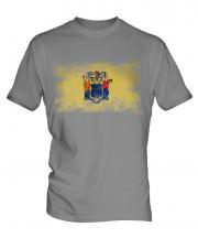 New Jersey State Distressed Flag Mens T-Shirt