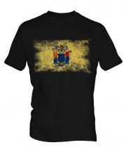 New Jersey State Distressed Flag Mens T-Shirt