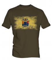 New Jersey State Distressed Flag Mens T-Shirt