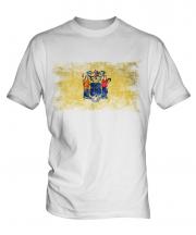New Jersey State Distressed Flag Mens T-Shirt