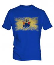 New Jersey State Distressed Flag Mens T-Shirt