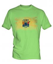 New Jersey State Distressed Flag Mens T-Shirt
