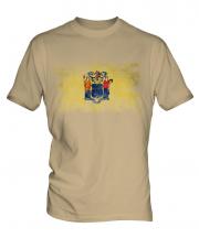 New Jersey State Distressed Flag Mens T-Shirt