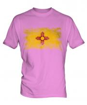 New Mexico State Distressed Flag Mens T-Shirt