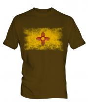 New Mexico State Distressed Flag Mens T-Shirt
