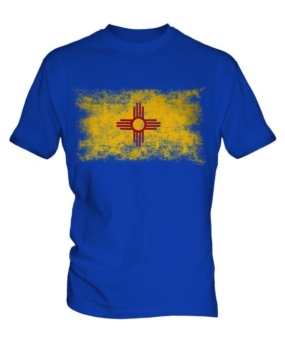 New Mexico State Distressed Flag Mens T-Shirt