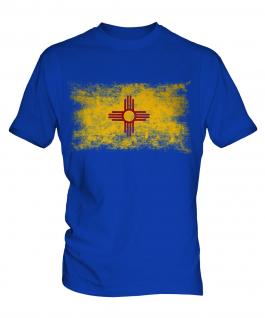 New Mexico State Distressed Flag Mens T-Shirt