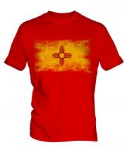 New Mexico State Distressed Flag Mens T-Shirt