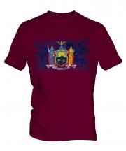 New York State Distressed Flag Mens T-Shirt