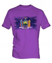 New York State Distressed Flag Mens T-Shirt