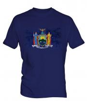 New York State Distressed Flag Mens T-Shirt