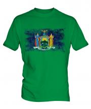 New York State Distressed Flag Mens T-Shirt