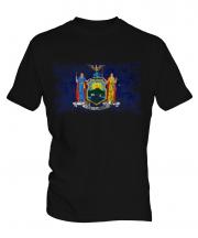 New York State Distressed Flag Mens T-Shirt