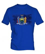 New York State Distressed Flag Mens T-Shirt