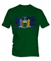 New York State Distressed Flag Mens T-Shirt