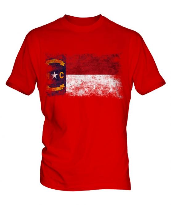 North Carolina State Distressed Flag Mens T-Shirt