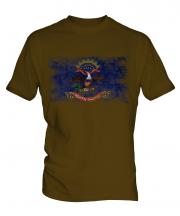 North Dakota State Distressed Flag Mens T-Shirt