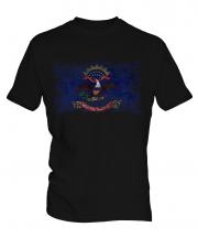 North Dakota State Distressed Flag Mens T-Shirt