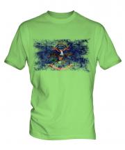 North Dakota State Distressed Flag Mens T-Shirt