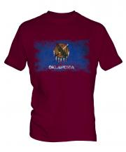 Oklahoma State Distressed Flag Mens T-Shirt