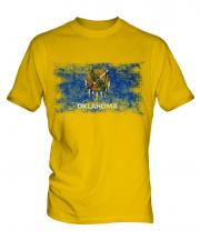 Oklahoma State Distressed Flag Mens T-Shirt