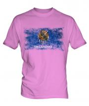 Oklahoma State Distressed Flag Mens T-Shirt