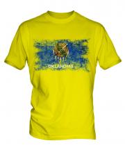 Oklahoma State Distressed Flag Mens T-Shirt