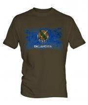 Oklahoma State Distressed Flag Mens T-Shirt