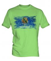 Oklahoma State Distressed Flag Mens T-Shirt
