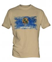 Oklahoma State Distressed Flag Mens T-Shirt