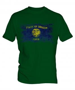 Oregon State Distressed Flag Mens T-Shirt