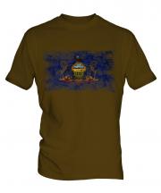 Pennsylvania State Distressed Flag Mens T-Shirt
