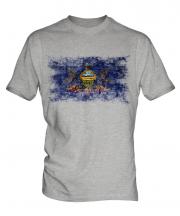 Pennsylvania State Distressed Flag Mens T-Shirt