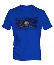 Pennsylvania State Distressed Flag Mens T-Shirt
