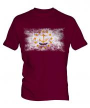 Rhode Island State Distressed Flag Mens T-Shirt