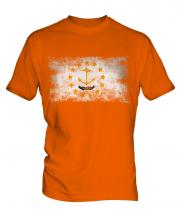 Rhode Island State Distressed Flag Mens T-Shirt