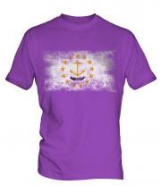Rhode Island State Distressed Flag Mens T-Shirt